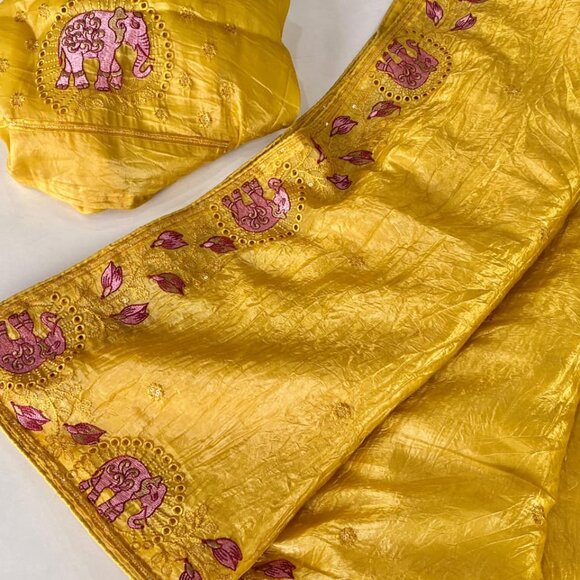 SILK EMBROIDERY SAREE - Picture 3 of 14